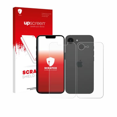 upscreen - Screenprotector voor Apple iPhone 17e (Voor+Achter) - Folie Beschermfolie transparant