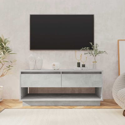 vidaXL - Tv-meubel - 102x41x44 - cm - bewerkt - hout - betongrijs