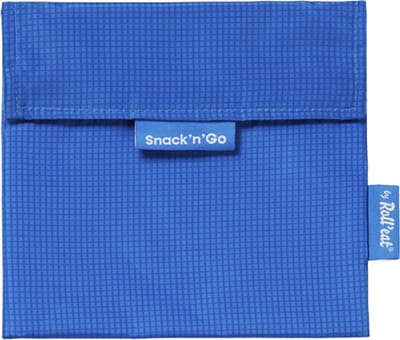 Snack'n'Go Active Blauw - Herbruikbaar Boterhamzakje en Snackverpakking - Sluiting met klittenband - BPA-vrij - Waterdichte binnenlaag - Wasbaar tot 60°C