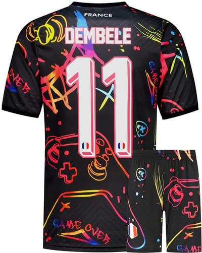 Frankrijk Voetbaltenue Dembele - Gaming - Voetbal Tenue Kinderen - Shirt en Broekje - Jongens en Meisjes - Volwassenen - Heren en Dames - Maat 116