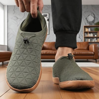 Brede Barefoot Schoenen voor Heren Ademend Gebreid Mesh Wandelsneakers Outdoor Hardlopen Nul Drop Casual Sneakers Minimalistische Schoenen 43 black