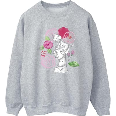 Disney Dames/Dames 101 Dalmatiërs Bloemen Sweatshirt (Sportgrijs)