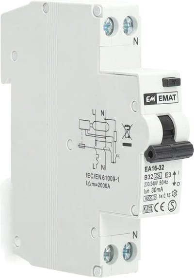 EMAT aardlekautomaat B32 1P+N 30mA Type A (85006010)
