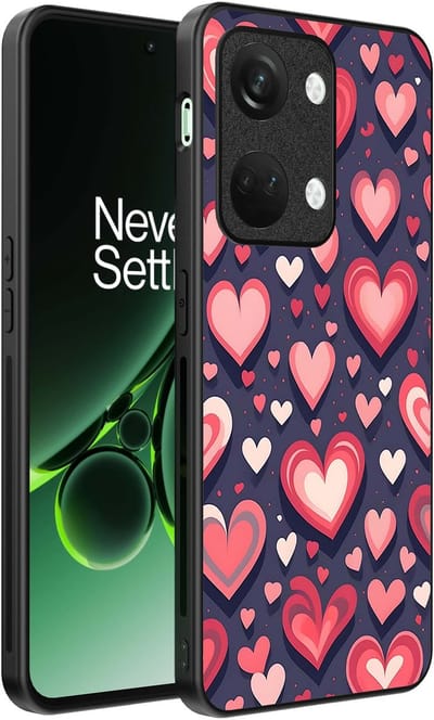 Smartphonica Telefoonhoesje Geschikt voor OnePlus Nord 3 met Hartjes Opdruk - TPU Backcover Case With Heart Design geschikt voor OnePlus Nord 3