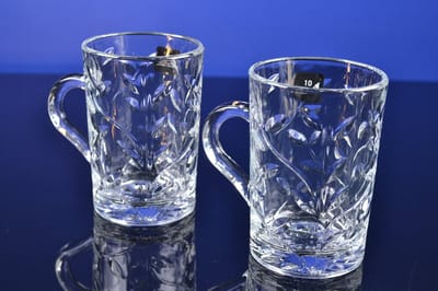 Luxe Kristallen Koffie- en Theeglazen met Oor – Set van 2 – 22 cl
