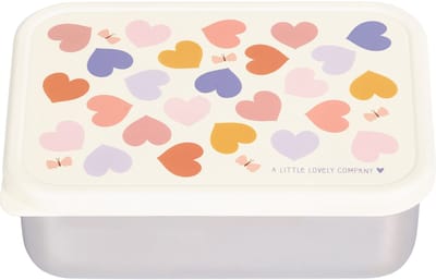 A Little Lovely Company - RVS lunch box - brooddoos - roestvrij staal - Hartjes