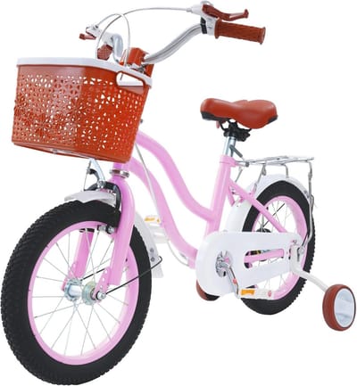 Kinderfiets - Meisjesfiets - Veilig Leren Fietsen - In Hoogte Verstelbaar - 14 inch - Roze
