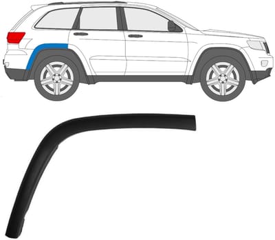 Zijlijst sierlijst achterspatbord voor Jeep Grand Cherokee 2010-2021 / Rechts