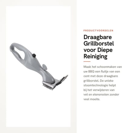 Dailygoods- Grillborstel met Stoomfunctie - Roestvrij Stalen Borstel - Diepe Reiniging - Veilig voor Gietijzer/Keramisch - Milieuvriendelijk - Eenvoudig Onderhoud - Grillreiniger