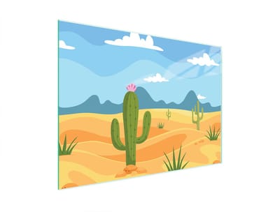 TMK ArtDeko - Snijplank - 40x30 cm - Kaktus - Glas