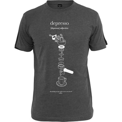 Mister Tee - Depresso Heren T-shirt - XS - Grijs