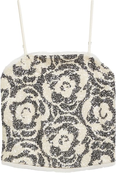 Glitter Bandeau Top met Verstelbare Bandjes Dames COMMA