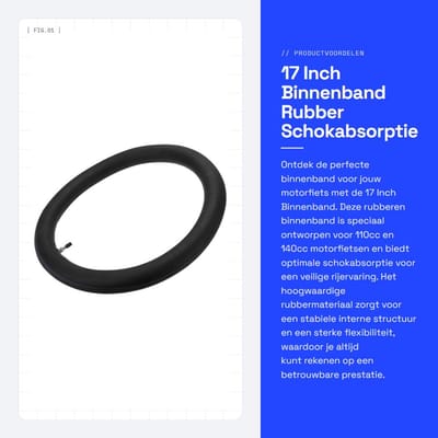 Dailygoods- Binnenband 2.50-17 Schokabsorptie - Rubber - Duurzaam - Veiligheid - Flexibiliteit - Geschikt voor 110cc/140cc Motorfietsen - Motorband