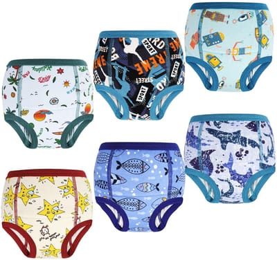 Dailygoods- Trainingsbroek Heren - 6 Stuks - Oefenbroekjes - Ondergoed - Zacht - Ademend - Herbruikbaar - Potjesbroek