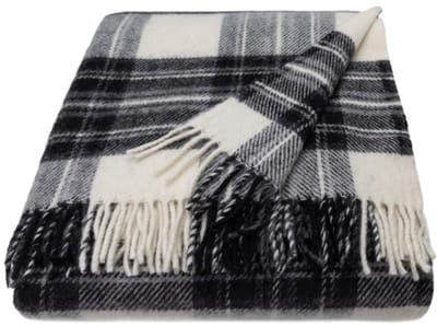 WOOOL Luxury Plaid - TARTAN (Grey Dress Stewart) - 150x183cm