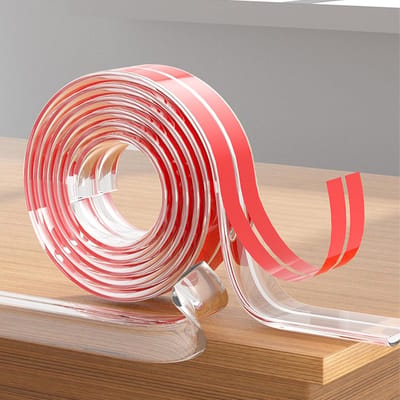 3/5 meter randbescherming baby met 4 hoeken randbescherming, hoekbescherming baby zelfklevende randbescherming voor baby zachte tafelrandbescherming plakband, breedte: 2,0 x 2,0