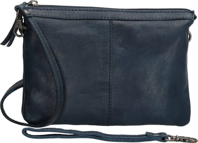 Beagles Maspalomas Schoudertas Dames - Handtas met verstelbare en afneembare schouderband - Tas van 100% Leder - Blauw