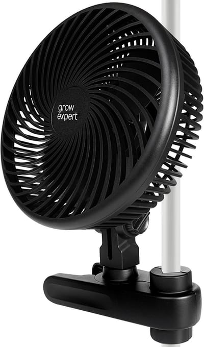 Thijox - Krachtige Clipventilator met EC-motor, 10 Standen, 250 cm Kabel, Stille Recirculatieventilator voor Kleine Ruimtes, Ø 20 cm, 10 W, 560 m³/u L