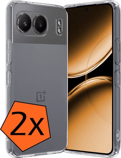 Hoes - 2 Stuks - Geschikt voor OnePlus Nord 4 - Sterk & Shockproof - Case Siliconen - Back Cover - Telefoon Hoes - Transparant