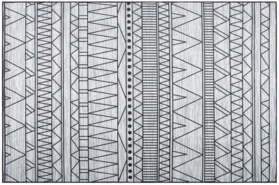 KEBAN - Laagpolig vloerkleed - Lichtgrijs - 140 x 200 cm - Polyester