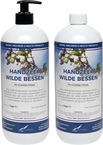 Handzeep Wilde Bessen 1 liter - met gratis pomp - set van 2 stuks