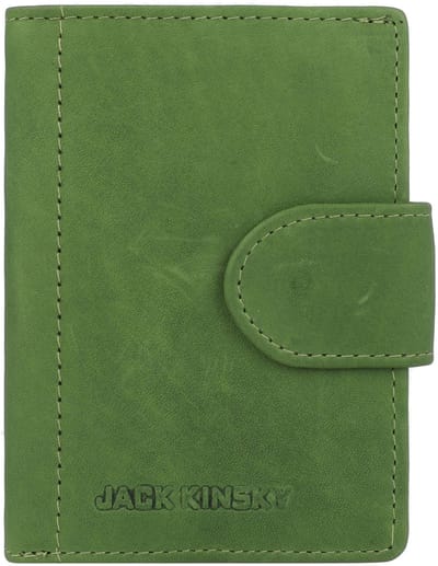 Jack Kinsky Aruba Portemonnee RFID-bescherming Leer 7.5 cm - Jongens - Staand formaat - apfel
