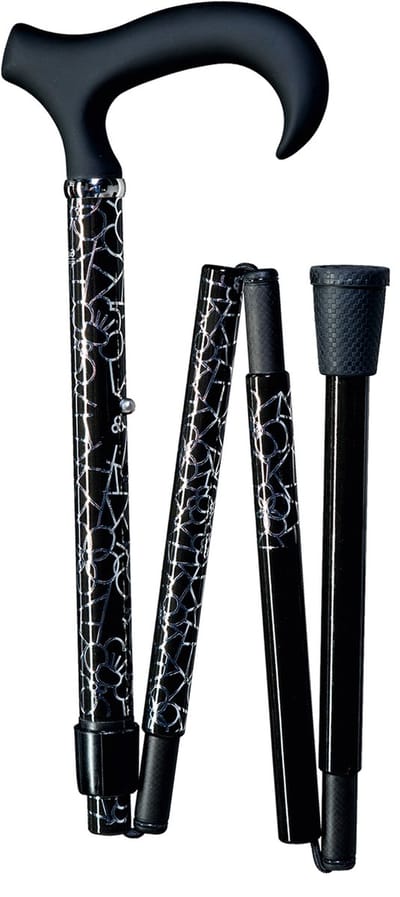 Gastrock - Wandelstok - Opvouwbaar - SLANKE CARBON WANDELSTOK - "FILLIGRAN" 85 - 95 cm