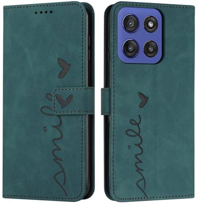 Coverup Hoesje - Geschikt voor Motorola Edge 60 / 60 Fusion Hoesje - Coverup Smile Book Case - Groen