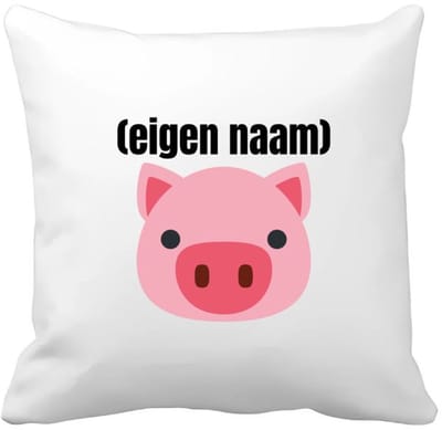 Akyol - varkenskop met eigen naam Kussen hoes - Varken - boeren/varken liefhebbers - iemand die houdt van varkens - verjaardag - cadeau - kado - geschenk - 40 bij 40 cm