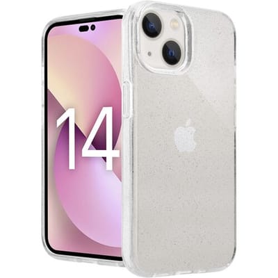 ShieldCase telefoonhoesje geschikt voor Apple iPhone 14 TPU Glitter case - transparant - Hoesje met glitter - Siliconen backcover case - Glitters