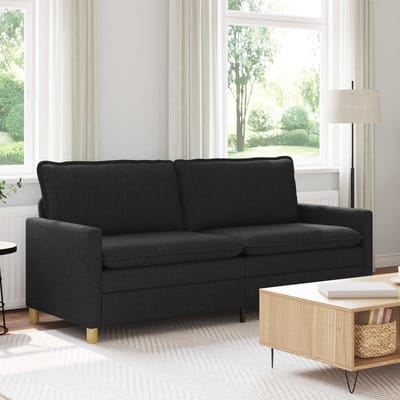 vidaXL - Bank - Zwart - 196 - x - 81 - x - 87,5 - cm - Stof