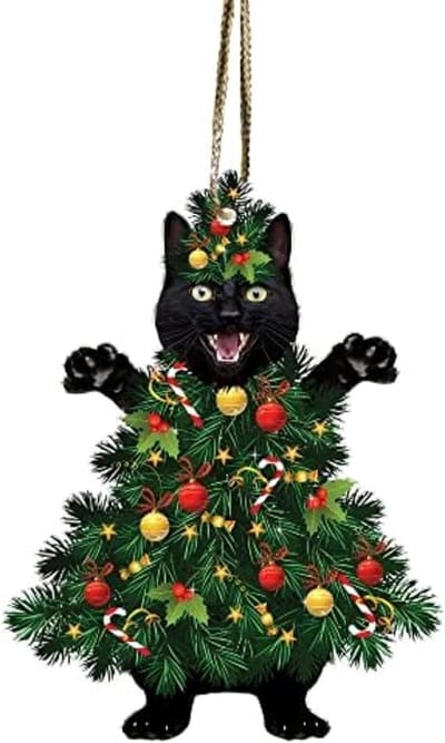 Kerstversieringen voor kattenliefhebbers - Hangende kerstballen voor de kerstboom - 8 cm decoratie voor een feestelijke sfeer