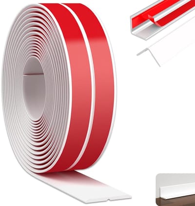 Zelfklevende randbeschermer, 4 cm x 5 m, flexibele skirting board, deur- en wandbescherming, waterdichte rol, eenvoudig op maat te knippen, ideaal voor deuren en vensters