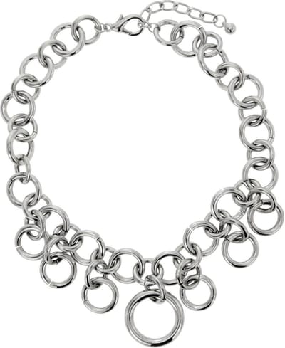 Behave - Zilverkleurige ketting met ronde hangers - 40 cm + verlengkettinkje