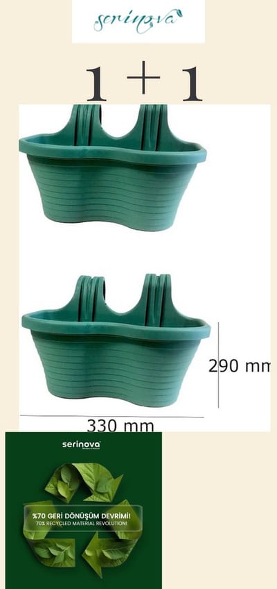 1+1 donker groene Balkonbak – Bloembak groen voor Balkon of Afsluiting – UV-Bestendig -Winterhard gerecycleerd