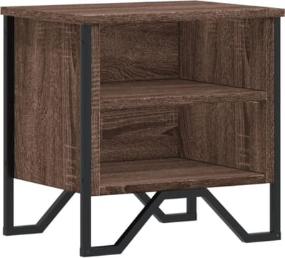 Nachtkastje 40x30x40 cm bewerkt hout bruin eikenkleur