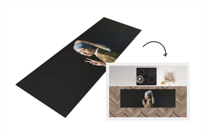 Keukenloper - Loper keuken - Meisje met de parel - Oude meester - Kunst - 150x50 cm - Keukenloper vinyl