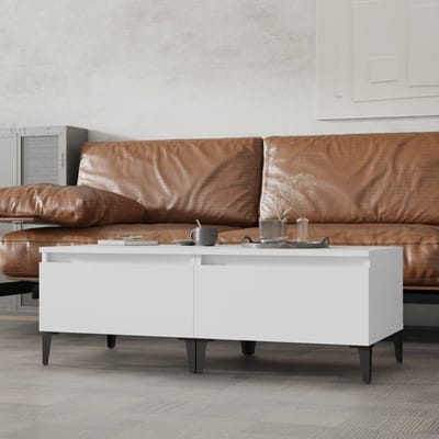 Salontafel bijzettafels - Set van twee - Woonkamer inrichten - Met opberglades - 50 x 46 x 35 cm - Wit