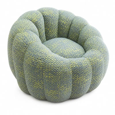 Bloemvormige zitzak stoel - Pompoen luie stoel - Optimaal zitcomfort om te ontspannen - Polyester mix - Voor woonkamer en slaapkamer - Geel en grijs