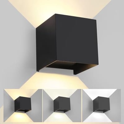 Reguleerbare LED Wandlamp voor Binnen en Buiten - Waterdichte Vierkante Wandlamp met Verstelbare Beamhoek - Moderne Zwarte 15W Lamp IP65
