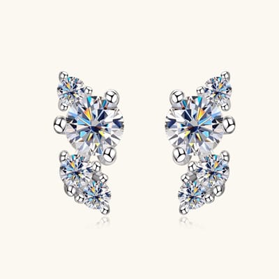 Lumici® Exclusive | Celeste Spark Moissanite Oorbellen - 0.20 Carat per Oorbel - GRA Gecertificeerd - VVS1 D Kleur - Gerhodineerd Witgoud S925 - Delicaat Luxe Design - Voor Haar - Moederdag - Valentijnscadeau - Verrassing - Goud & Witgoud