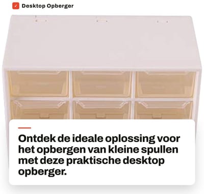 Dailygoods- Opbergdoos Grote Capaciteit - Opbergdoos met Deksel - Opbergdoos met Vakjes - Desktop Opbergdoos - Plastic - 9 Transparante Lades - Opbergkast