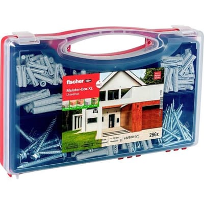Fischer 577866 Meister-Box XL Universal + S Assortimentsdoos pluggen 30 mm, 40 mm, 50 mm 266 onderdelen