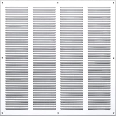 Metalen Ventilatirooster Wit 400x400 mm met Insectengaas voor Afvoer
