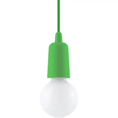 Sollux Lighting Hanglamp Diego - E27 - groente - PVC - 90x9x9cm