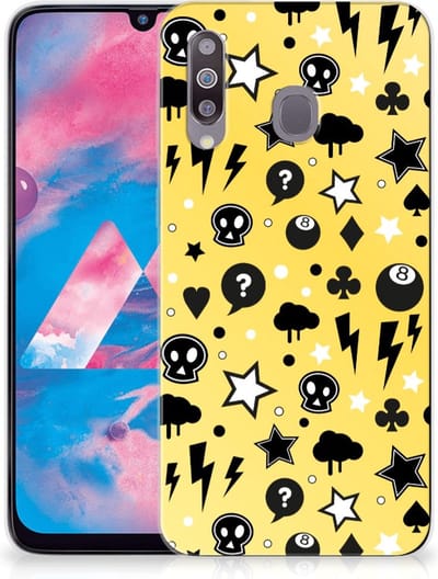 Silicone Back Case Samsung Galaxy M30 Punk Geel