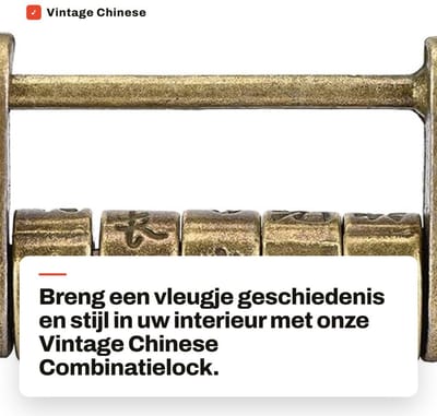 Dailygoods- Combinatieslot Antiek Retro Ontwerp - Vintage Hangslot - Mini Kasten - Juwelendoos - Zinklegering - Uniek Design