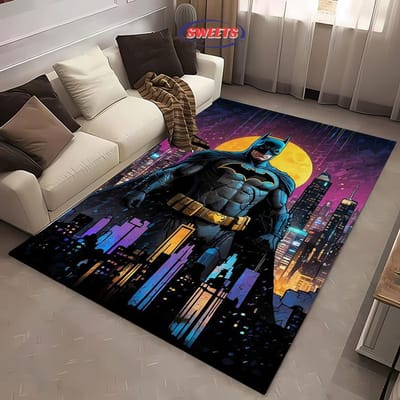 NR.5 DC Batman Thema Tapijt Nieuwe Release!Antislip Geluidsisolatie, Kleed voor Woonkamer Kinderkamer Kantoorruimtes, Duurzame Mat 40x60cm (16x24in)