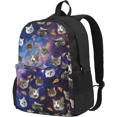 Ruimte Kattenhoofden Rugzakken Boekentas Studenten Schooltassen Cartoon Rugzak Laptop Rugzak Schoudertas gray