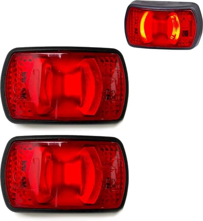 2 Stuks LED Markeringslicht Zijmarkeringslicht 12V 24V E9 voor Vrachtwagen Aanhanger Caravan Rood